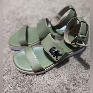 MK Leather Strappy Flat Sandals